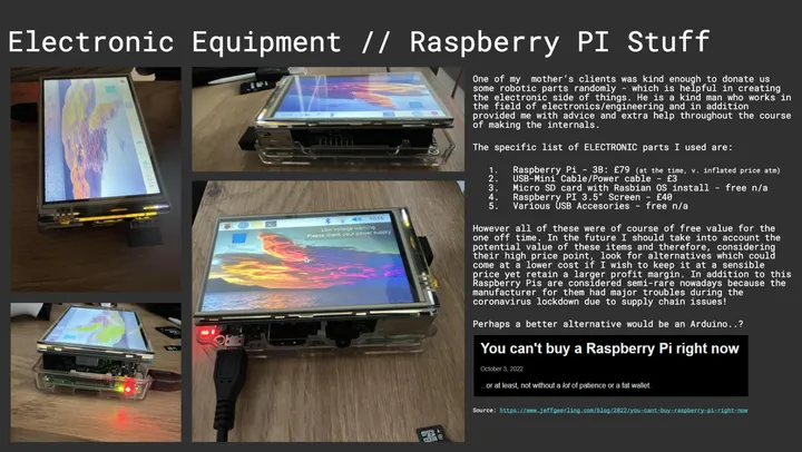 A Raspberry Pi with a touchscreen attached