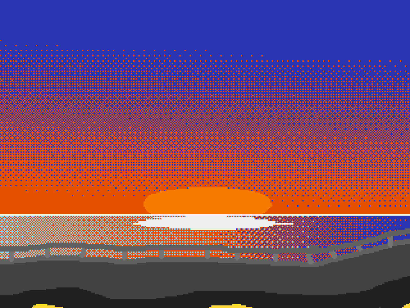 "Sunset" stage background for a pygame project.